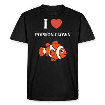 Humour Poisson rouge - T-shirt Premium bio Homme - noir - Devant - Nico (187cm)