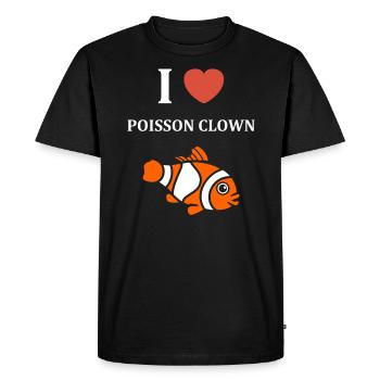 Humour Poisson rouge - T-shirt Premium bio Homme - noir - Devant - Nico (187cm)