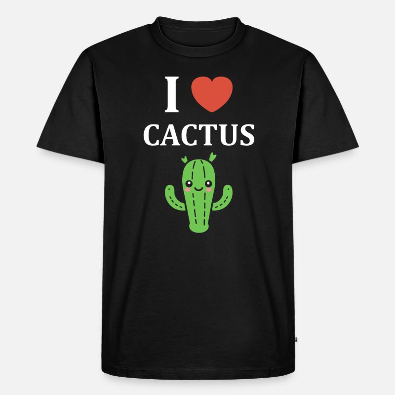 Kaktus - Männer Premium Bio T-Shirt - Schwarz
