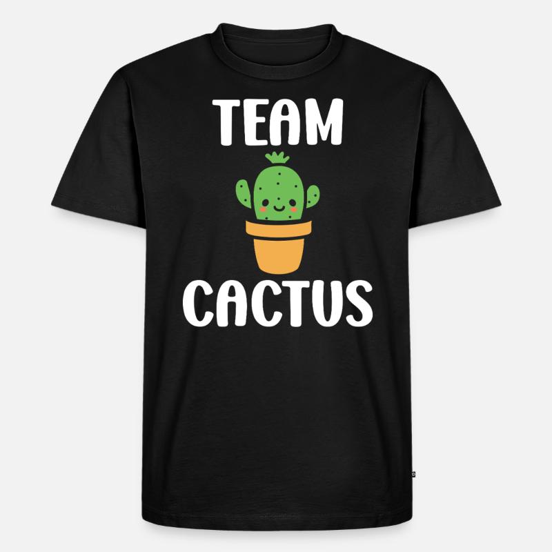 Kaktus - Männer Premium Bio T-Shirt - Schwarz