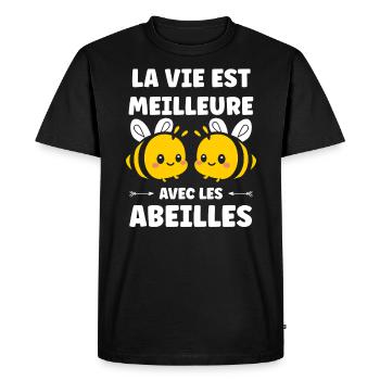 Abeille - T-shirt Premium bio Homme - noir - Devant - Nico (187cm)