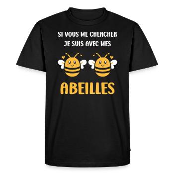 Abeille - T-shirt Premium bio Homme - noir - Devant - Nico (187cm)