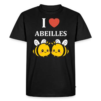Abeille - T-shirt Premium bio Homme - noir - Devant - Nico (187cm)