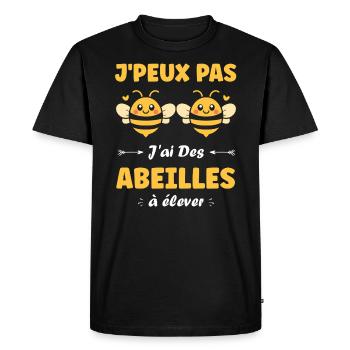 Abeille - T-shirt Premium bio Homme - noir - Devant - Nico (187cm)