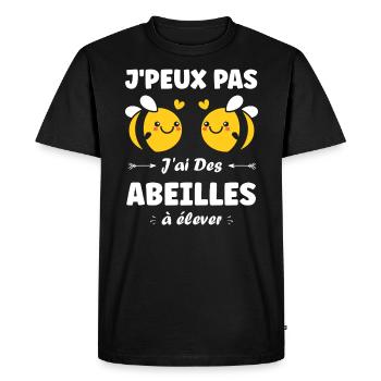 Abeille - T-shirt Premium bio Homme - noir - Devant - Nico (187cm)