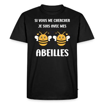 Abeille - T-shirt Premium bio Homme - noir - Devant - Nico (187cm)