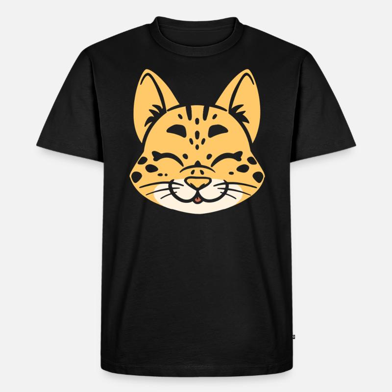 Serval - Männer Premium Bio T-Shirt - Schwarz
