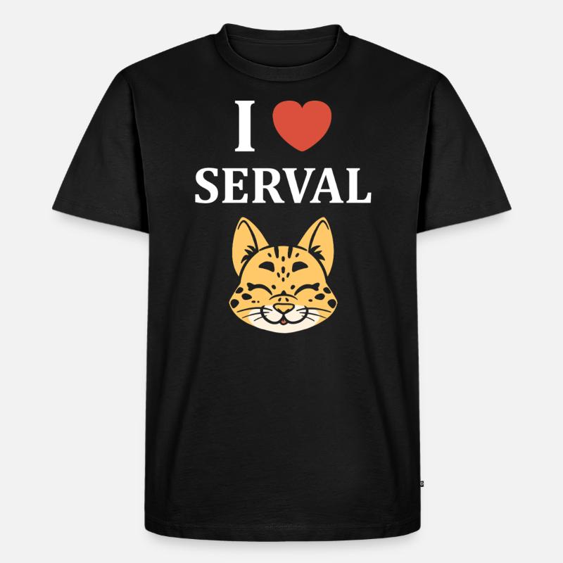 Serval - Männer Premium Bio T-Shirt - Schwarz