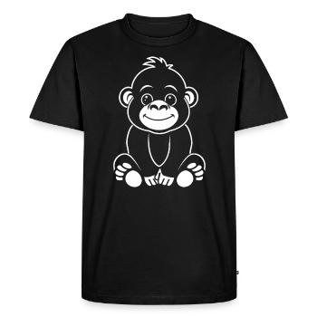 Gorille - T-shirt Premium bio Homme - noir - Devant - Nico (187cm)