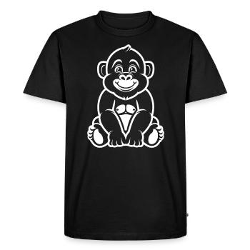 Gorille - T-shirt Premium bio Homme - noir - Devant - Nico (187cm)