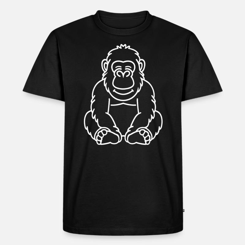 Gorilla - Männer Premium Bio T-Shirt - Schwarz