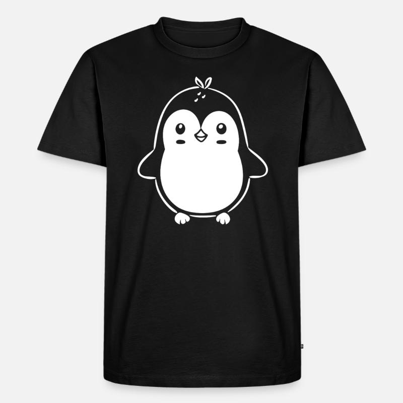 Pinguin - Männer Premium Bio T-Shirt - Schwarz