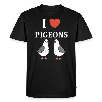pigeon - Men's Premium Organic T-Shirt - black - Front - Nico (187cm)