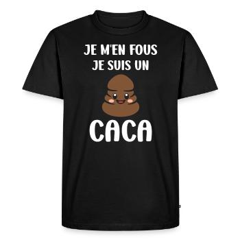 caca - T-shirt Premium bio Homme - noir - Devant - Nico (187cm)