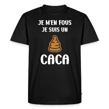 caca - T-shirt Premium bio Homme - noir - Devant - Nico (187cm)