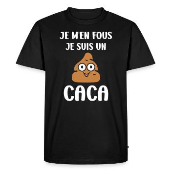 caca - T-shirt Premium bio Homme - noir - Devant - Nico (187cm)