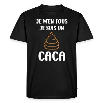 caca - T-shirt Premium bio Homme - noir - Devant - Nico (187cm)