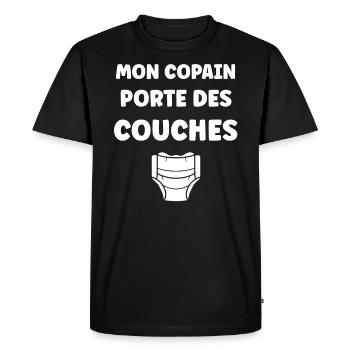 Couches - T-shirt Premium bio Homme - noir - Devant - Nico (187cm)