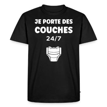 Couches - T-shirt Premium bio Homme - noir - Devant - Nico (187cm)