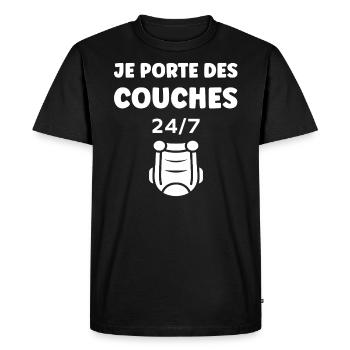Couches - T-shirt Premium bio Homme - noir - Devant - Nico (187cm)