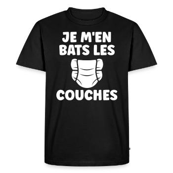 Couches - T-shirt Premium bio Homme - noir - Devant - Nico (187cm)