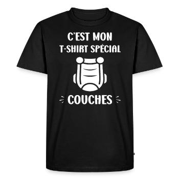 Couches - T-shirt Premium bio Homme - noir - Devant - Nico (187cm)