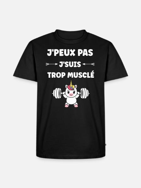 Humour musculation - T-shirt Premium bio Homme - noir