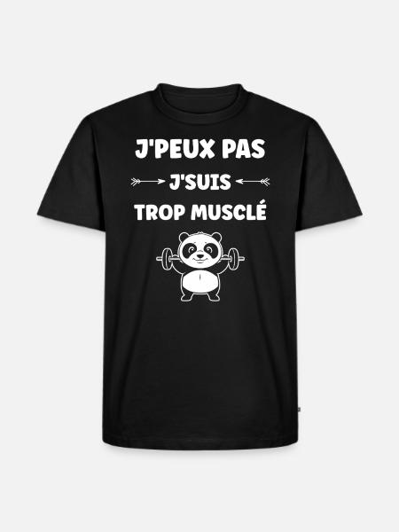 Humour musculation - T-shirt Premium bio Homme - noir