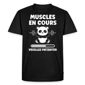 Animaux Humour musculation - T-shirt Premium bio Homme - noir - Devant - Nico (187cm)