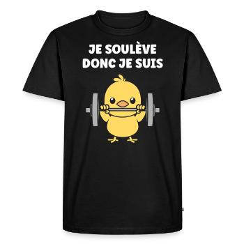Animaux Humour musculation - T-shirt Premium bio Homme - noir - Devant - Nico (187cm)