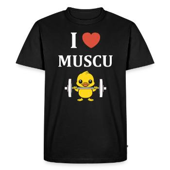 Animaux Humour musculation - T-shirt Premium bio Homme - noir - Devant - Nico (187cm)