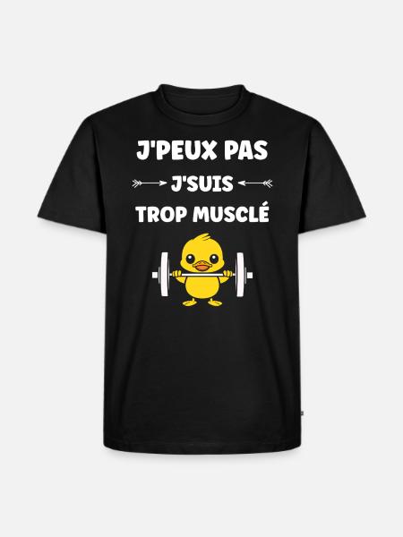 Animaux Humour musculation - T-shirt Premium bio Homme - noir