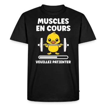 Animaux Humour musculation - T-shirt Premium bio Homme - noir - Devant - Nico (187cm)