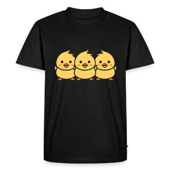 poussin - T-shirt Premium bio Homme - noir - Devant - Nico (187cm)