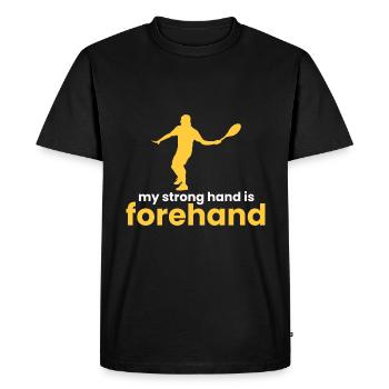 ma main forte est le coup droit - T-shirt Premium bio Homme - noir - Devant - Nico (187cm)