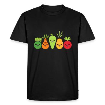 Humour petit légumes vegan - T-shirt Premium bio Homme - noir - Devant - Nico (187cm)