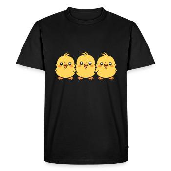 poussin - T-shirt Premium bio Homme - noir - Devant - Nico (187cm)