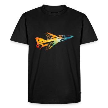 Avion de chasse - T-shirt Premium bio Homme - noir - Devant - Nico (187cm)