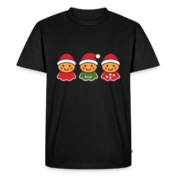Bonhomme pain d'épice - T-shirt Premium bio Homme - noir - Devant - Nico (187cm)