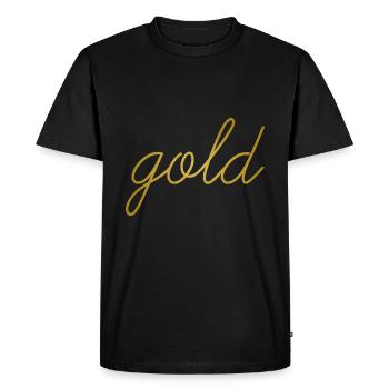 Idée de cadeau de polices d'écriture d'or - T-shirt Premium bio Homme - noir - Devant - Nico (187cm)