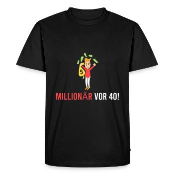 Millionnaire il y a 40 ans! - T-shirt Premium bio Homme - noir - Devant - Nico (187cm)
