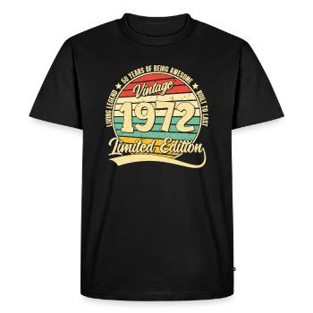 50 ans Anniversaire Homme Femme Décoration Vintage Drôle - T-shirt Premium bio Homme - noir - Devant - Nico (187cm)