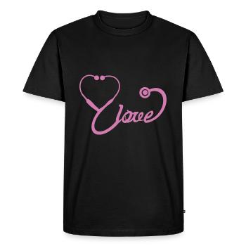 Arzthelfer Doktor Herz Arzt Ärztin Krankenpfleger - Männer Premium Bio T-Shirt - Schwarz - Vorne - Nico (187cm)