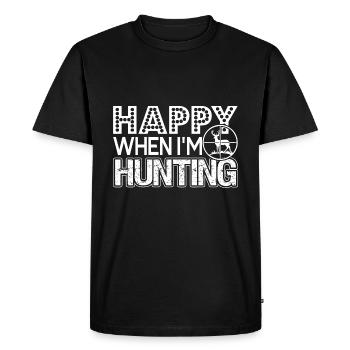 Hunting Happy When I'm Hunting - Men's Premium Organic T-Shirt - black - Front - Nico (187cm)