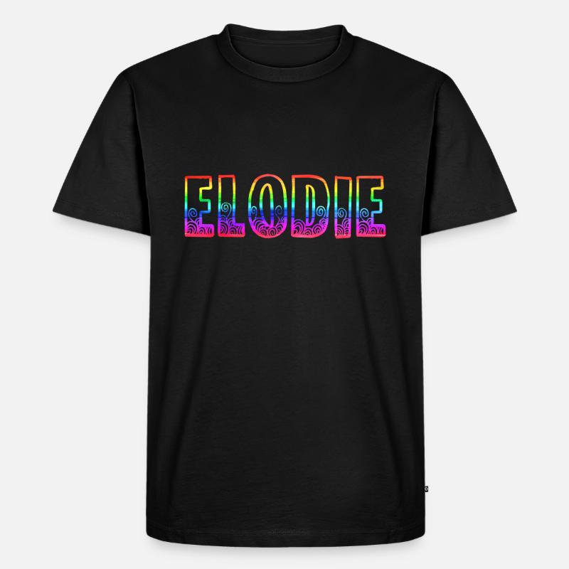 elodie rs regenbogen - Männer Premium Bio T-Shirt - Schwarz