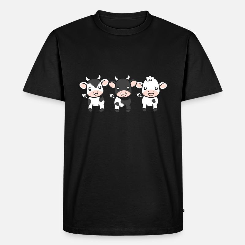 Kuh - Männer Premium Bio T-Shirt - Schwarz