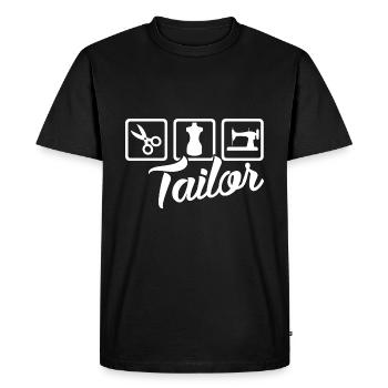 Tailor Job - Men's Premium Organic T-Shirt - black - Front - Nico (187cm)