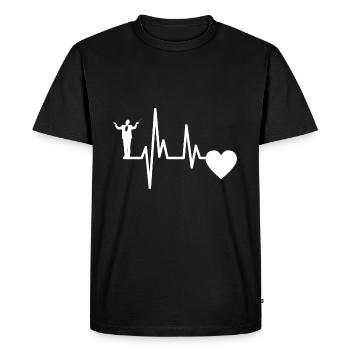 Chefs d’orchestre Heartbeat Chef d’orchestre Musiciens ECG Musique - T-shirt Premium bio Homme - noir - Devant - Nico (187cm)
