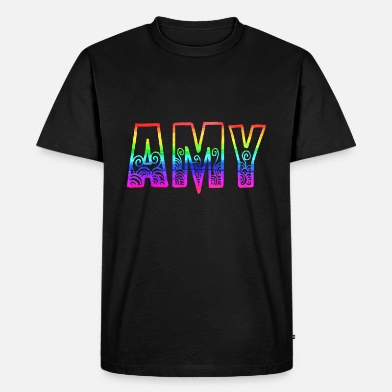 amy rs regenbogen - Männer Premium Bio T-Shirt - Schwarz