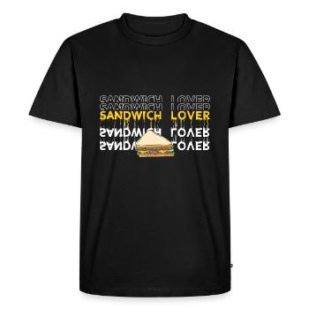 Sandwich Cheese Love Food Fast Food - Men's Premium Organic T-Shirt - black - Front - Nico (187cm)